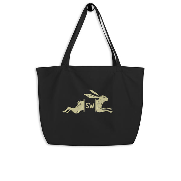 Large organic tote bag, black